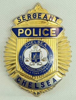 Previous Issue Ca 1993 Chelsea Massachusetts Police Sergeant Badge by GA-REL. Nice Duty Wear