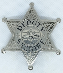 Beautiful Ca 1910s - Early 20s Contra Costa Co CA Deputy Sheriff "Baseball" 6pt Star Badge by Chipro