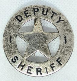 Great Ca 1900 Multnomah Co Oregon used Deputy Sheriff Circle Star Badge by Kilham Stat & Print Co