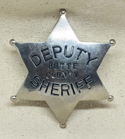 Nice Large 1920s-30s Butte County CA Deputy Sheriff 6pt Star Badge