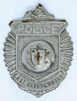 Scarce 1930's - 1940's East Bridgewater MA Iconic Clamshell Police Badge