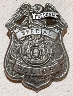 Big Beautiful Old Ca 1900 Fredonia NY Special Police Badge