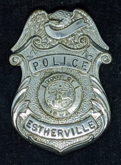 Ca Early 1950s Estherville Iowa Police Badge