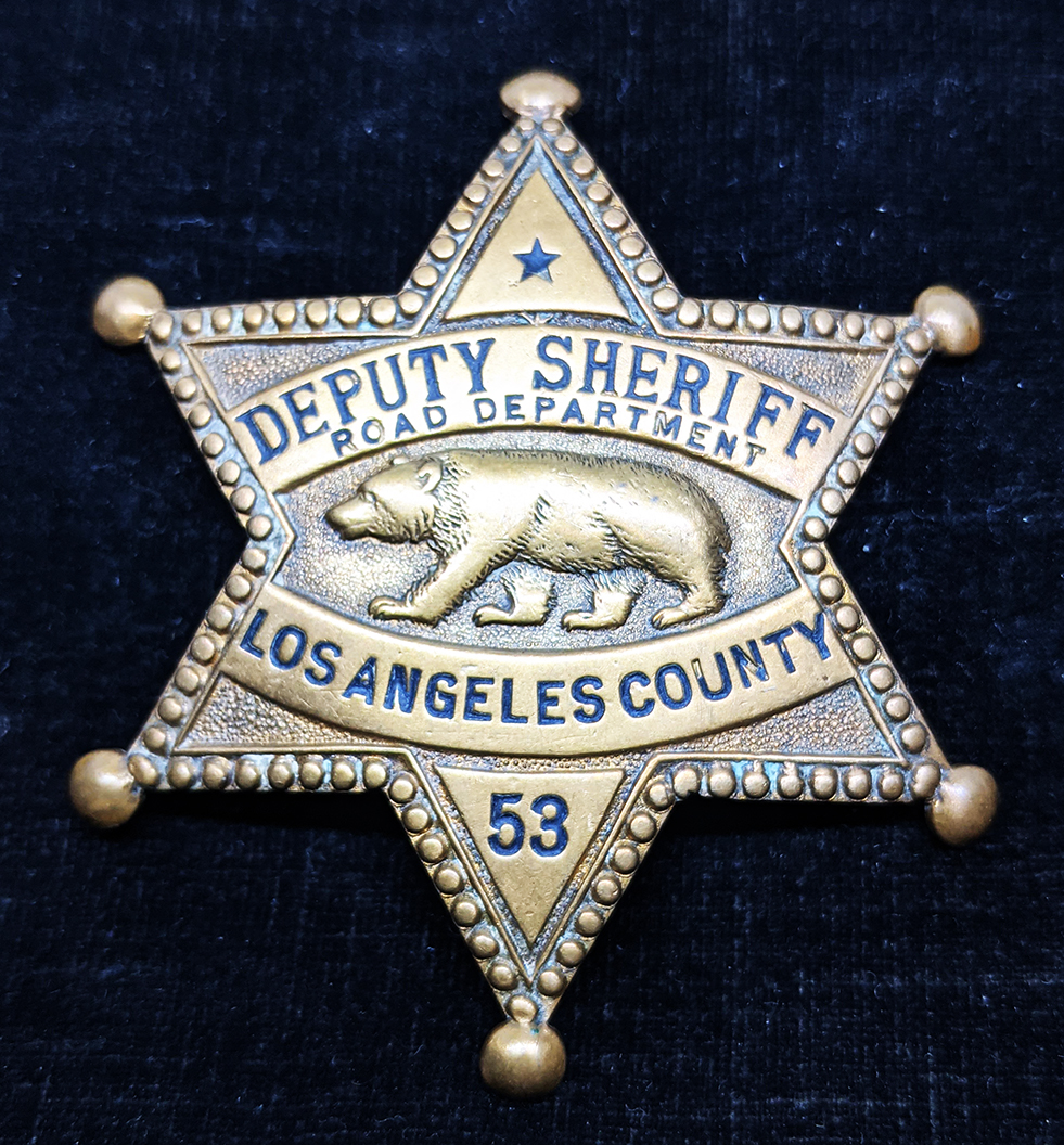 Fabulous 1920s Los Angeles Co Ca Deputy Sheriff Road Dept Badge # 53 By 