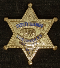 Nice mid-1950s Los Angeles Co CA Dept Sher A Series #1427 Given by Sheriff Eugene Biscailuz