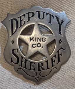 Great Ca 1900s-1910s King County Washington Deputy Sheriff Circle Cut Out Star Badge