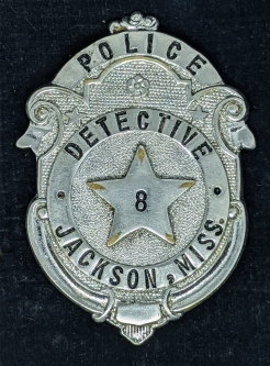 Great Late 1940's Jackson Mississippi Police Detective Badge #8