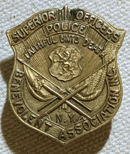 Beautiful 1930s-1940s Nassau Co NY Superior Police Officers Benevolent Assoc member Badge