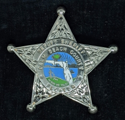 Nice Vintage 1980s-90s Palm Beach Co FL Deputy Sheriff Badge #232 by Blackinton