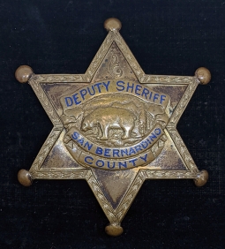 Nice Old 1940s San Bernardino Co CA Deputy Sheriff Probationary Badge by Entenmann