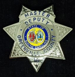 1980s Greenville County SC Master Deputy Sheriff Badge #16 by Blackinton