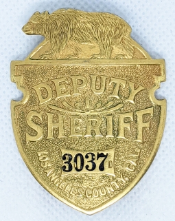 Ext Rare Ca 1910s-1920s Los Angeles County SENIOR Special Deputy Sheriff Badge by Chipron