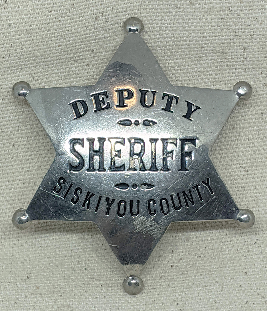 Nice Old 1920s-30s Siskiyou Co CA Deputy Sheriff 6 pt Star Badge ...