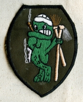 1980s-90s Philippine Made USN UDT TEAM Underwater Demolition Team "Clean up" Patch w/Tattooed Legs