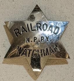 Ca 1910s-1920s Northern Pacific Railway Railroad Watchman 6pt Star Badge