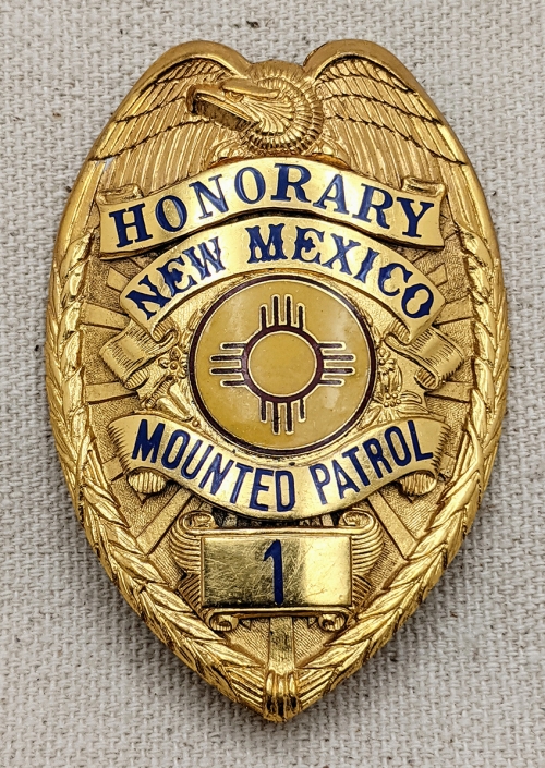 U.S. State of New Mexico HONORARY Mounted Patrol LIEUT. 実物バッジ