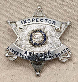 Late 1950s Arizona Livestock Sanitary Board Inspector Badge Number Panel missing