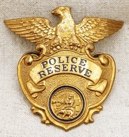 Ca 1950 California Police Reserve Hat Badge by Entenmann