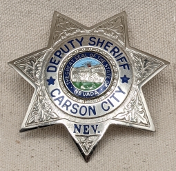 Great ca 1970s Carson City Nevada Deputy Sheriff Badge by Entenmann Rovin