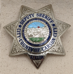 Nice Ca 1970 Carson City Nevada & County Deputy Sheriff  Badge #26 by Entenmann Rovin