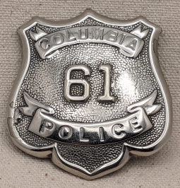 Great Old 1910s - 1920s State Capital Columbia SC Police Badge #61 by C.D. Reese