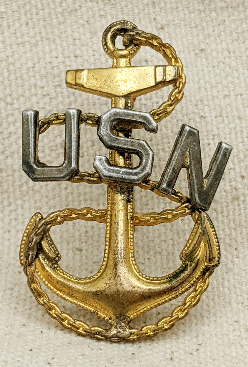 Great 1930s USN CPO Chief Petty Officer Hat Badge by Meyer in Meyer ...