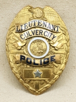 Gorgeous Late 1920's Large Culver City CA Police Lieutenant Badge in the "Series 5" Style