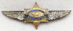 Stunning Ca 1939 Tulare Co CA AERO SQUADRON Deputy Constable Wing in Sterling & Gilt Bronze