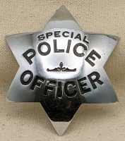 1930s Large 6 point Star Special Police Officer Badge by Ed Jones