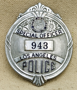 1930s Los Angeles CA Police Special Officer Badge #943