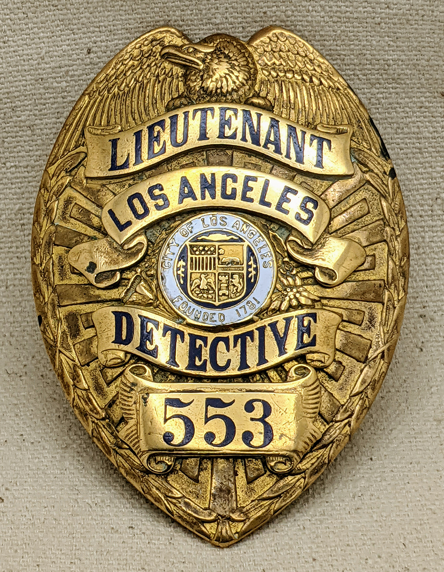 Beautiful 1926 Los Angeles Police Series 5 Detective Lieutenant Police 