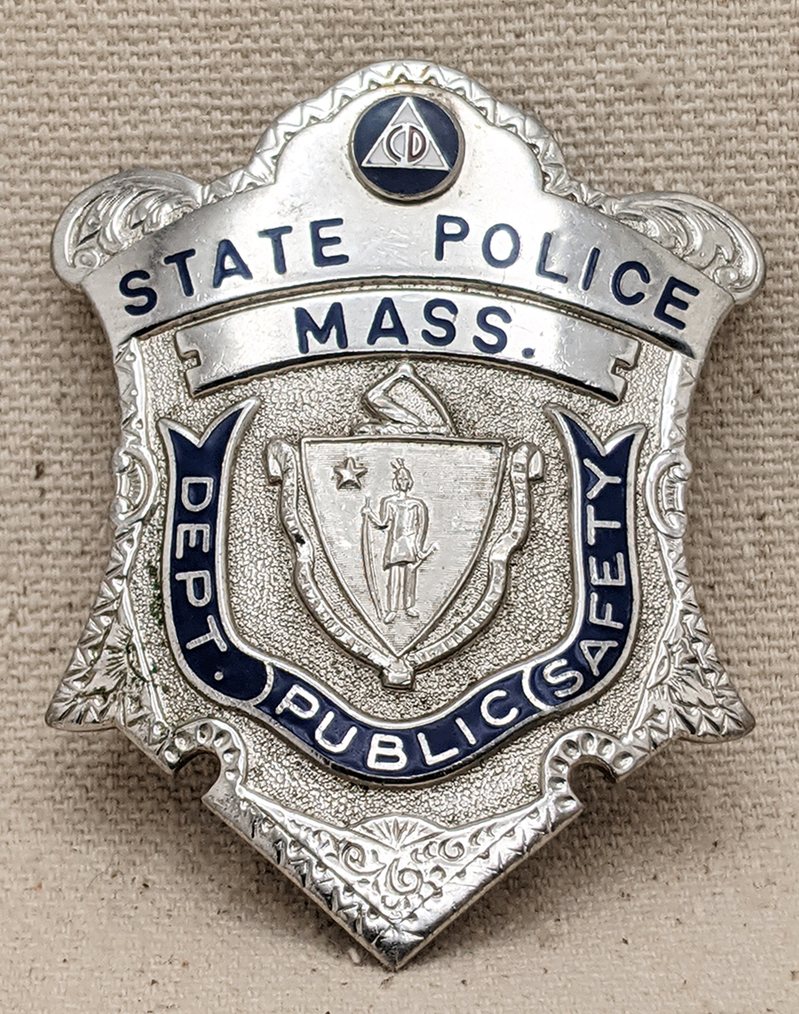 Beautiful Old 1950's MA State Police Civil Defense Auxiliary Badge #42 ...