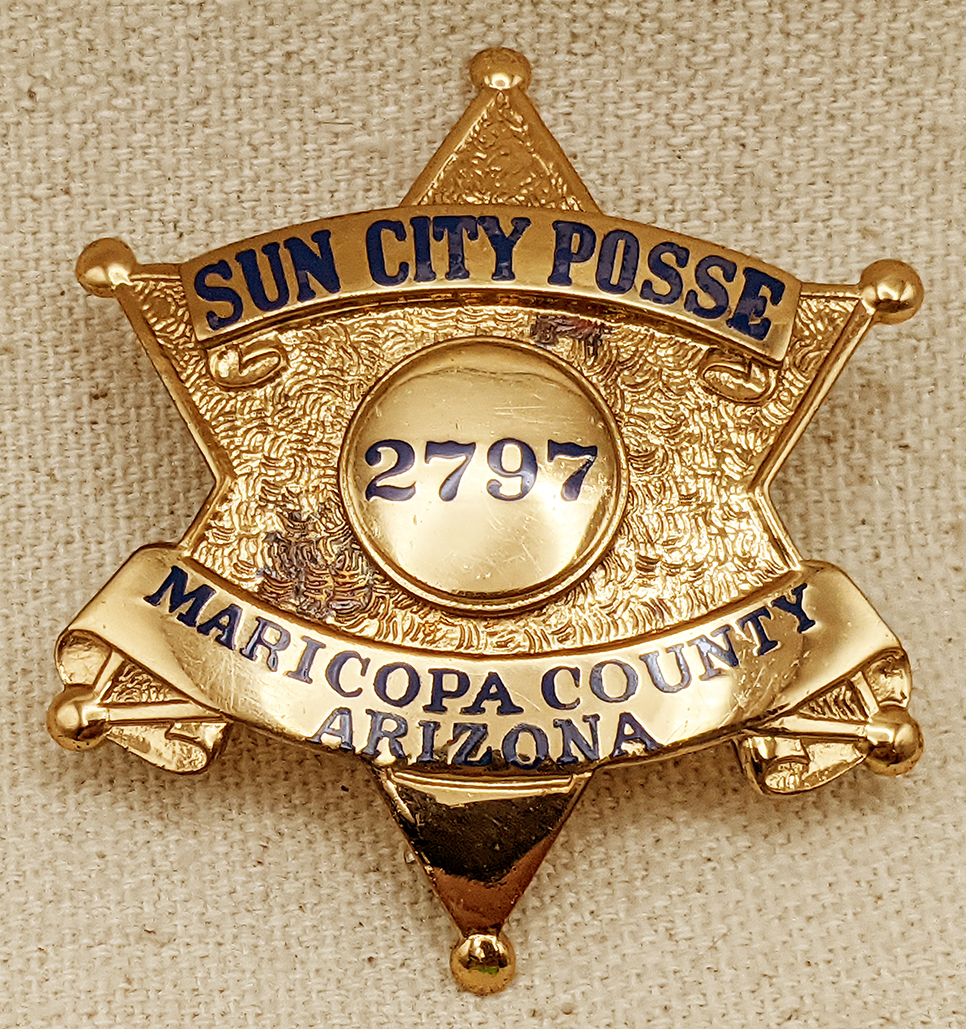 Scarce 1970s Maricopa Co AZ Sun City Posse Badge #2797 by Entenmann ...