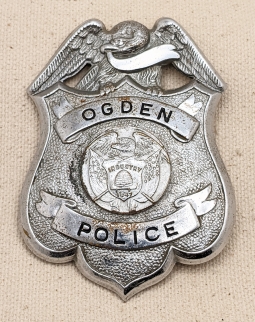 Nice Old 1930s Ogden Utah Police Badge by Salt Lake Stamp Co