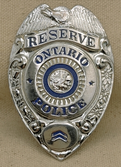 Early 1950s Ontario CA Police Reserve Corporal Badge by Entenmann