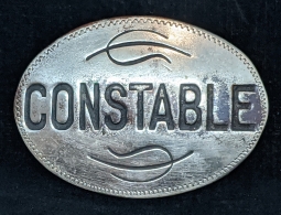 Nice Old 1880s-1890s Oval Constable "Stock" Badge Probably used in New England