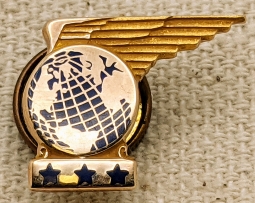 Late 1940s Pan Am Three Star Lapel Pin in 10K by Balfour