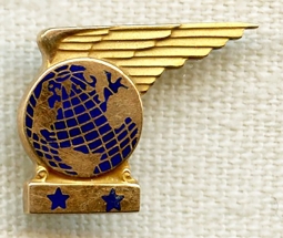 Late 1940s Pan Am Two Star Lapel Pin by Balfour in Pinback