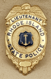 Beautiful Current Issue RI State Police Lieutenant Badge with nice Light Duty Wear