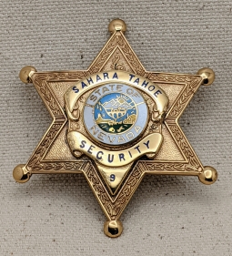 Nice 1960s-70s Sahara Tahoe Casino Nevada Security Badge # 9