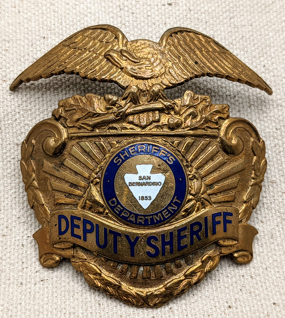 Nice 1940s-50s San Bernardino Co CA Deputy Sheriff Hat Badge by ...