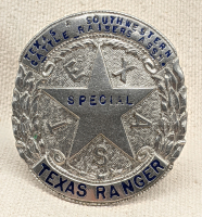 Rare 1930s-40s Special Texas Ranger Badge #33 of the Texas & Southwestern Cattle Raisers Assn