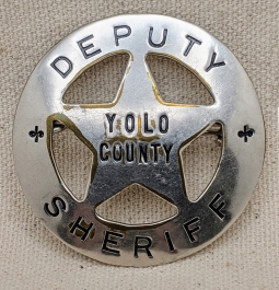 1930s Yolo Co CA Deputy Sheriff Circle Star Badge by Patrick & Moise Klinkner