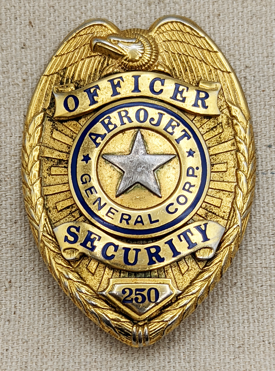 Great Early 1950s Aerojet General Corporation Security Officer Badge ...