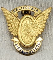 Gorgeous 1930s-40s California Highway Patrol CHP Trooper Hat Badge