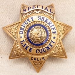 Nice 1950s Lake Co CA Special Deputy Sheriff 7pt Star Badge by Entenmann