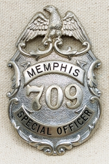 WWII era Memphis Tennessee Special Officer Badge # 709 LARGE