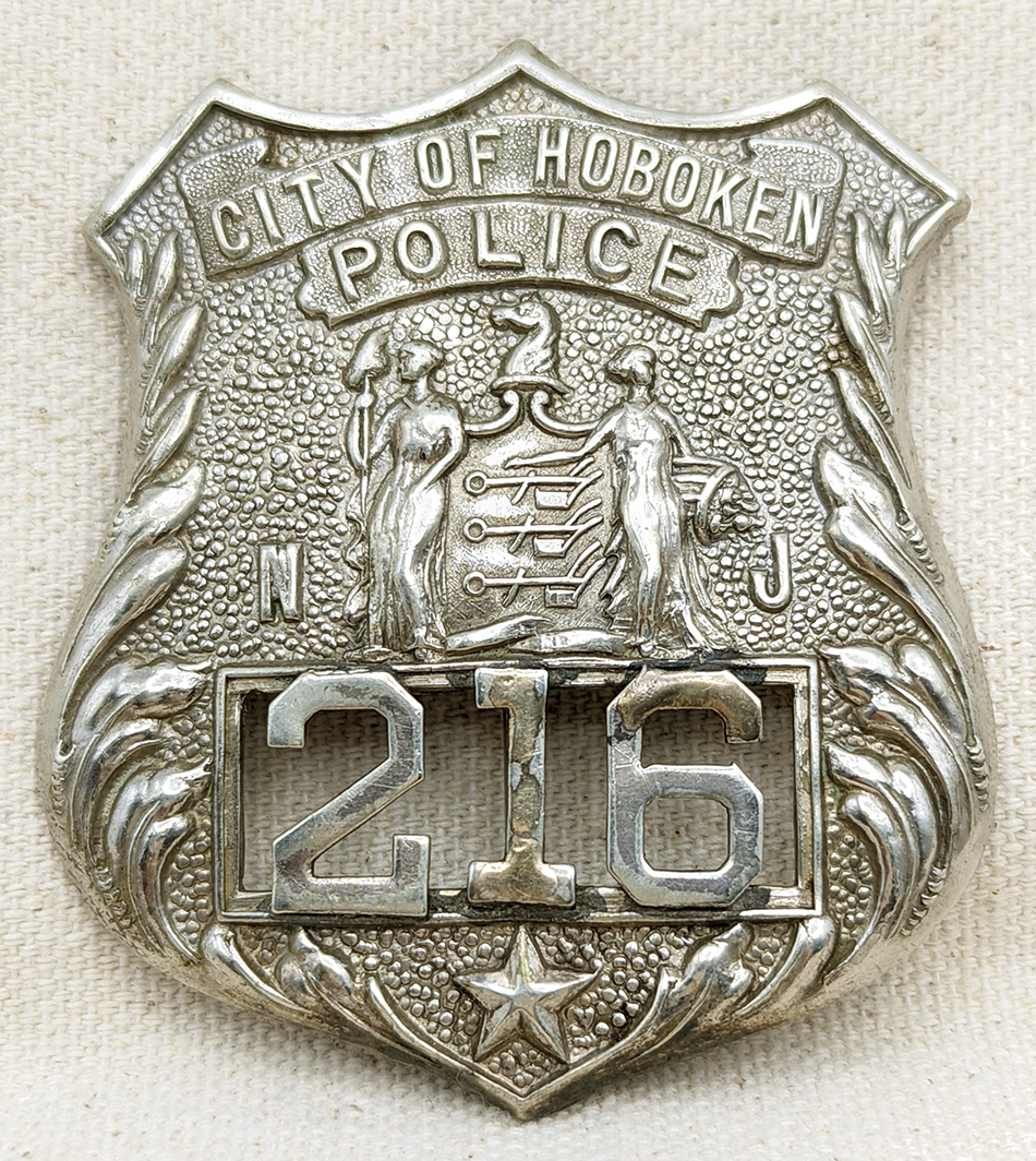 Beautiful 1920s Hoboken NJ Police Badge #216 By C.D. Reese: Flying ...