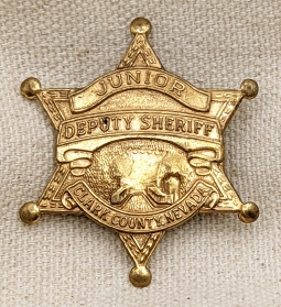 1950s Clark Co Nevada Jr. Deputy Sheriff Badge