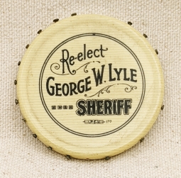 Wonderful 1920s Santa Clara Co CA Sheriff George W Lyle Political Promotion Celluloid Pocket Mirror